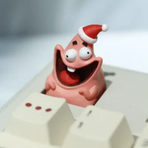 Ergonomic view of Patrick Star keycap fitting an MX mechanical switch