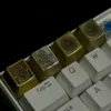 Close-up of intricate Eye of Horus design on artisan keycap