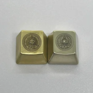 Eye of Horus Keycap handcrafted metal on a mechanical keyboard