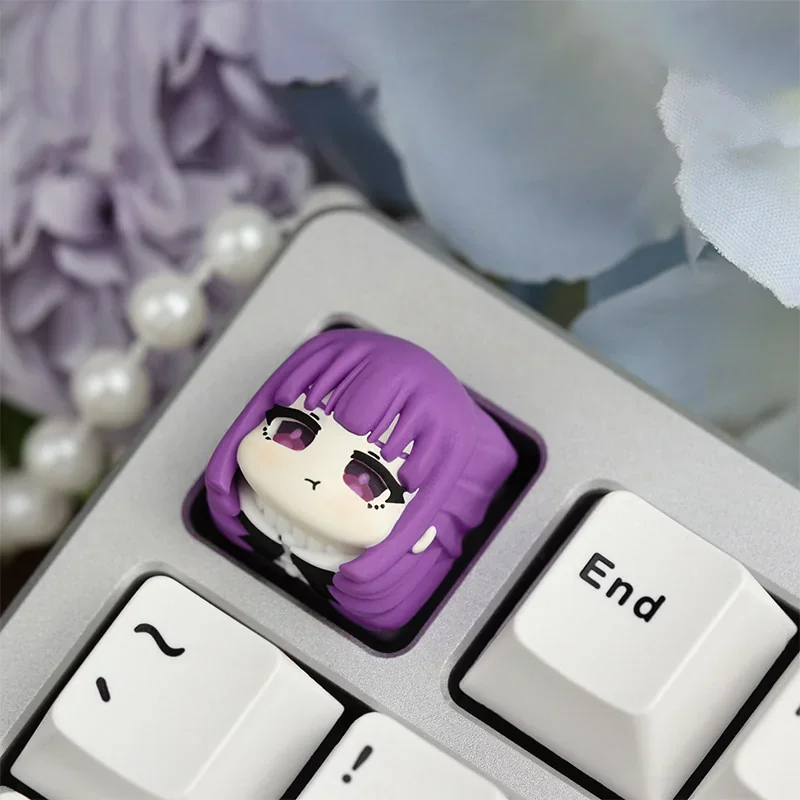 Frieren Fern Artisan Keycap handcrafted resin ESC key on mechanical keyboard