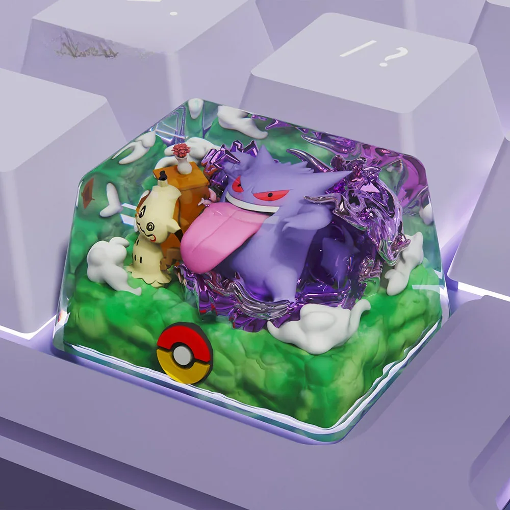 Side view of Gengar keycap highlighting OEM R4 profile