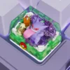 Close-up of handcrafted Gengar keycap with transparent finish