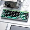 Heisenberg PBT Keycap Set on mechanical keyboard, showing side-engraved legends