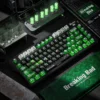 Texture detail of PBT plastic Heisenberg keycaps, highlighting matte finish