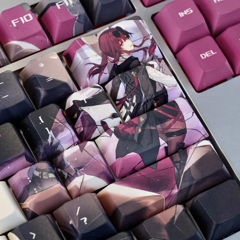 Honkai Star Rail Iconic Exclusive Honkai Star installed on a mechanical keyboard setup