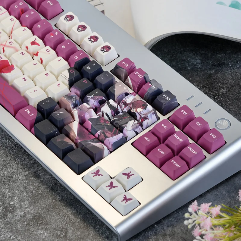 Side profile of Honkai Star Rail Iconic Exclusive Honkai Star showing keycap set shape and fit