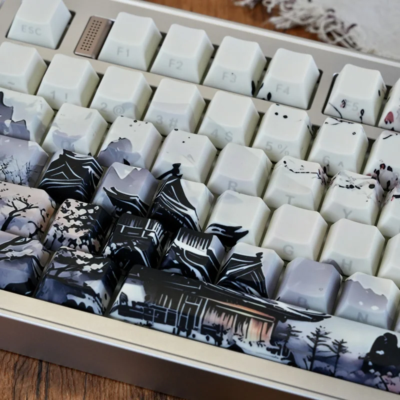 Detail view of Ice Core keycap's clean top surface and legend placement