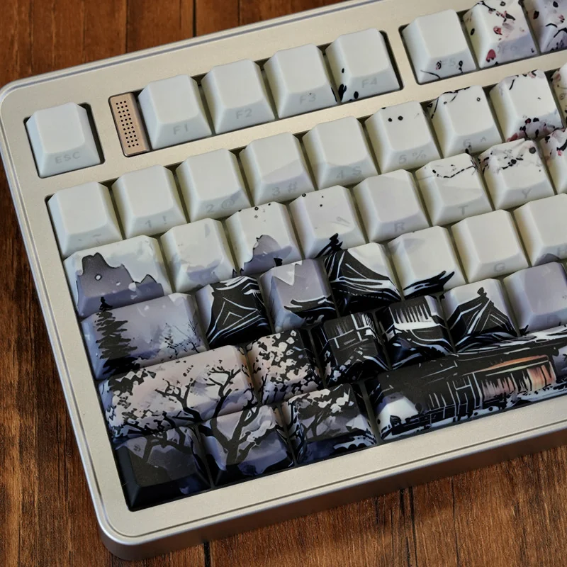 Close-up of Ice Core keycaps, highlighting PBT texture and Cherry profile