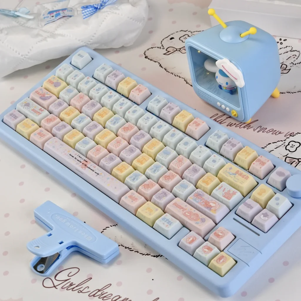 Jellyfish Cherry Keycap Set Vibrant translucent hero image featuring Jellyfish Keycap Set
