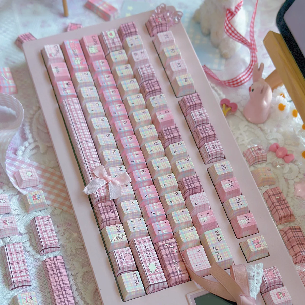 Full layout of 128-key JK Girl Cherry profile set