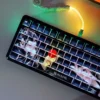 Close-up of side-printed Gojo and Geto anime keycaps