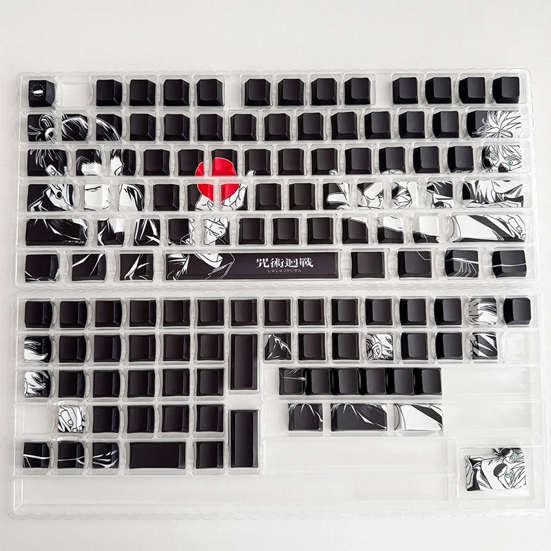 Durable PBT anime keycaps with clear side legends
