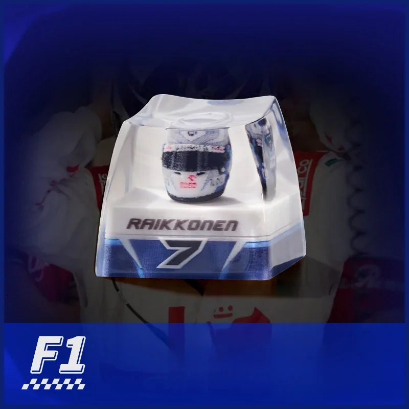Highly detailed Kimi Räikkönen F1 helmet artisan keycap crafted from resin
