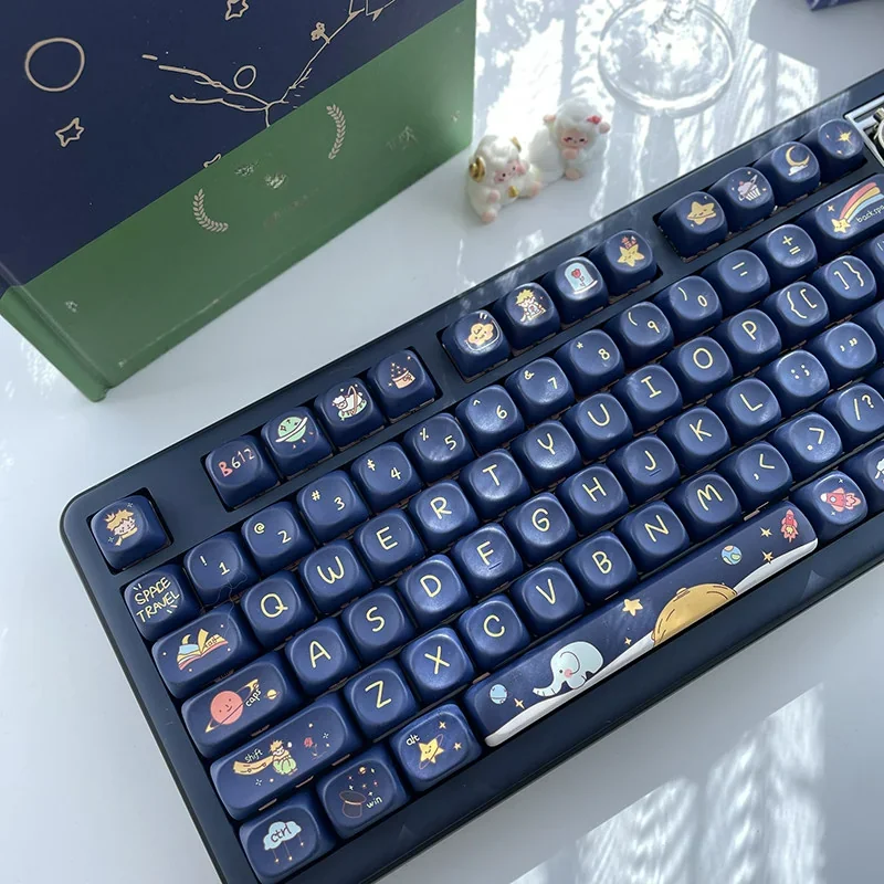 Overhead view of the complete 120-key Le Petit Prince set, arranged for compatibility.