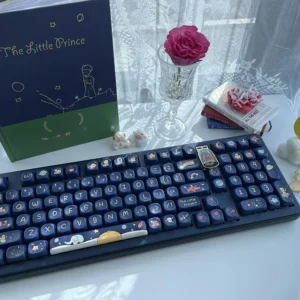 Le Petit Prince Keycap Set with MOA profile on a white keyboard, showcasing whimsical art.