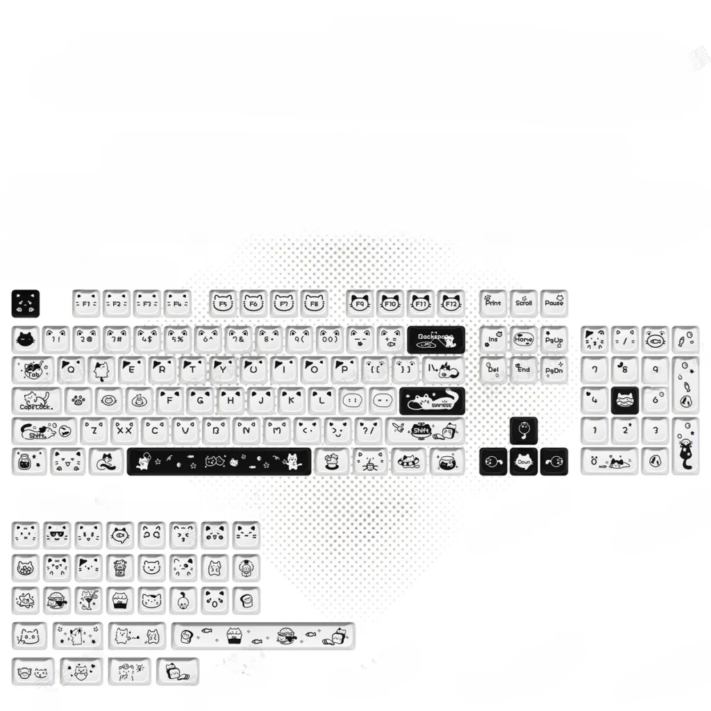 Detailed texture view of Line Art Cat MAO Whimsical line art cat durable design and material