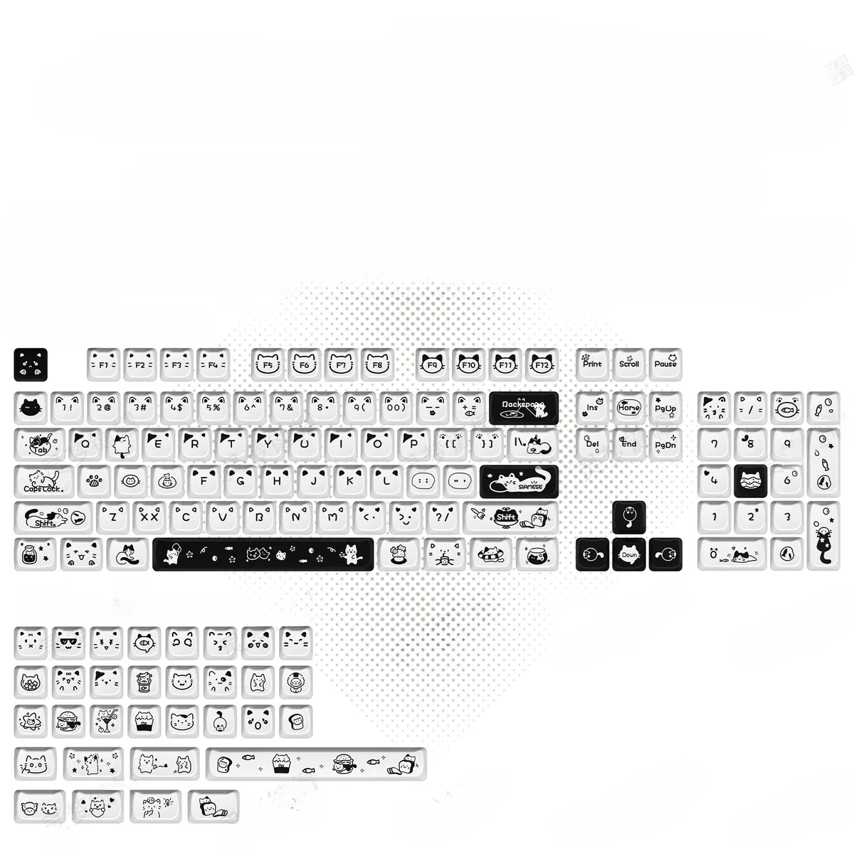 Detailed texture view of Line Art Cat MAO Whimsical line art cat durable design and material