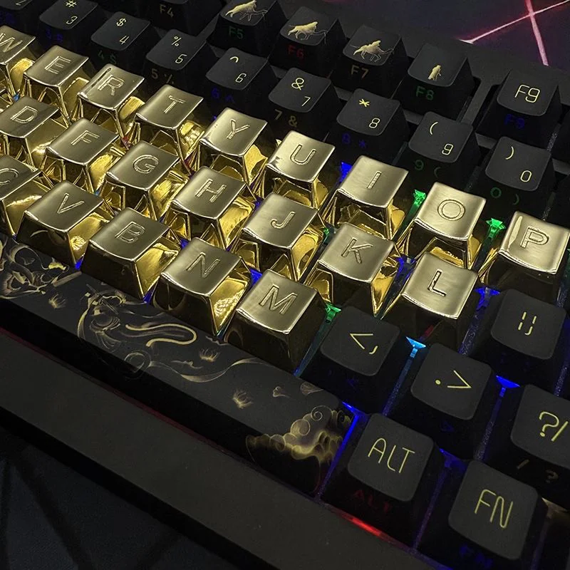 Lifestyle shot of the Alphabet Keycap Set enhancing a minimalist desk setup