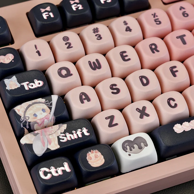 Maid Cat Keycap Set installed on a compact 65% keyboard layout