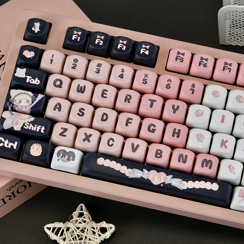 Texture and finish of the PBT Maid Cat keycaps