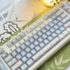 Side profile of Midsummer Daisy Cherry Keycap Durable PBT Dye-Sub showing keycap set shape and fit