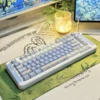Detailed texture view of Midsummer Daisy Cherry Keycap Durable PBT Dye-Sub design and material