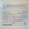Ergonomic view of MOA profile keycaps for comfortable typing