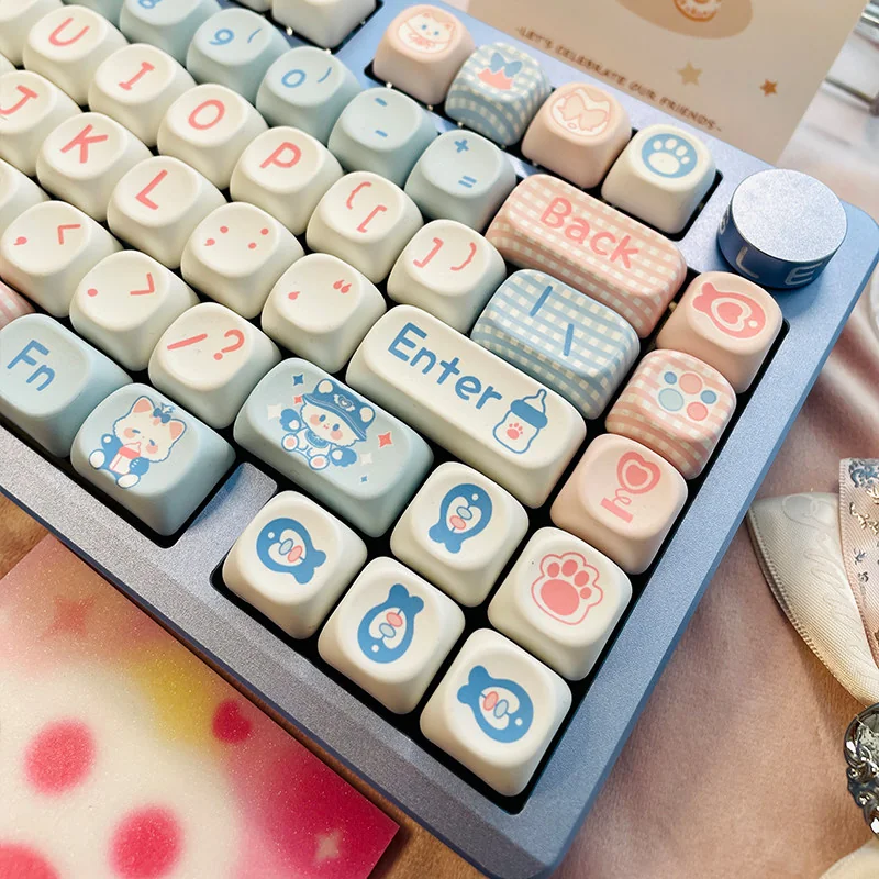 Detail shot of MOA profile keycap texture and dye-sublimated legends