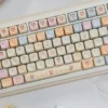 Side view of MOA profile keycaps, demonstrating uniform low-profile ergonomic design.