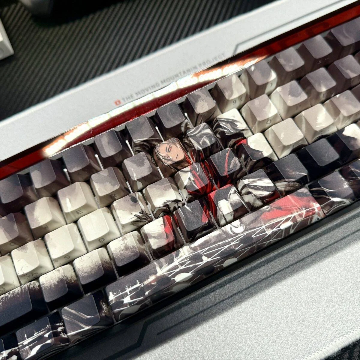 Monochromatic chessboard pattern on Cherry profile keycaps