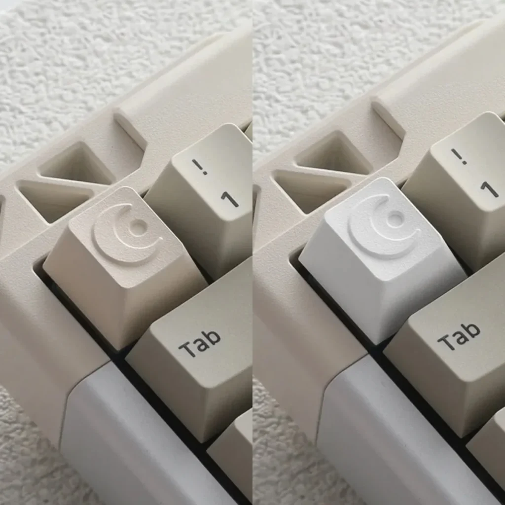 Moon Series CNC ESC Keycap with R4 profile on a mechanical keyboard