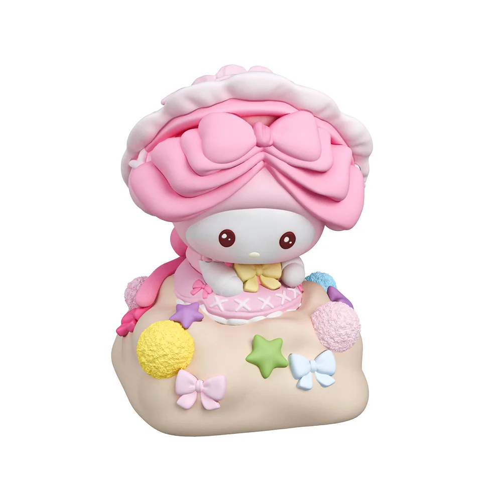 Close-up of handcrafted My Melody artisan keycap, highlighting intricate details and glossy finish