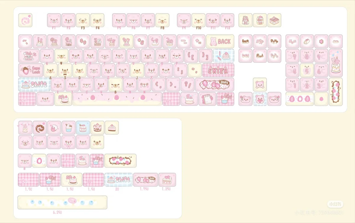128-key PBT keycap set for custom keyboards