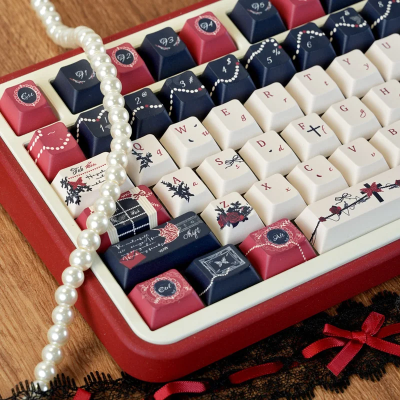 Side profile of Palace Secret Cherry Keycap Intricate Palace showing keycap set shape and fit