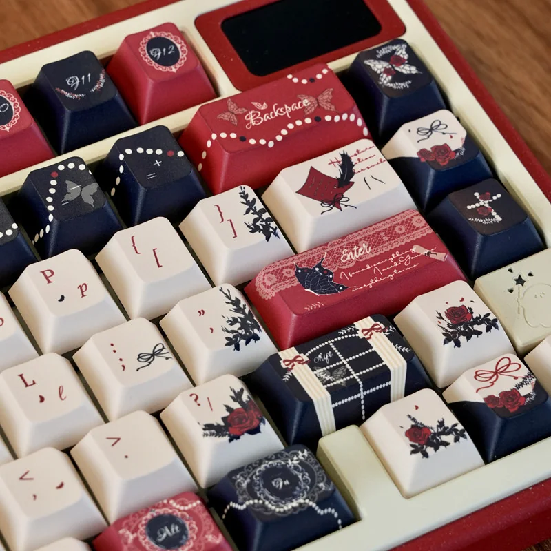 Detailed texture view of Palace Secret Cherry Keycap Intricate Palace design and material