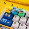 Texture shot of a PBT Pokemon keycap, emphasizing durability and matte finish