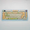 Angle view of Pig Pilot MOA Keycap Adorable Pig Pilot PBT MOA showing color layering and layout presence