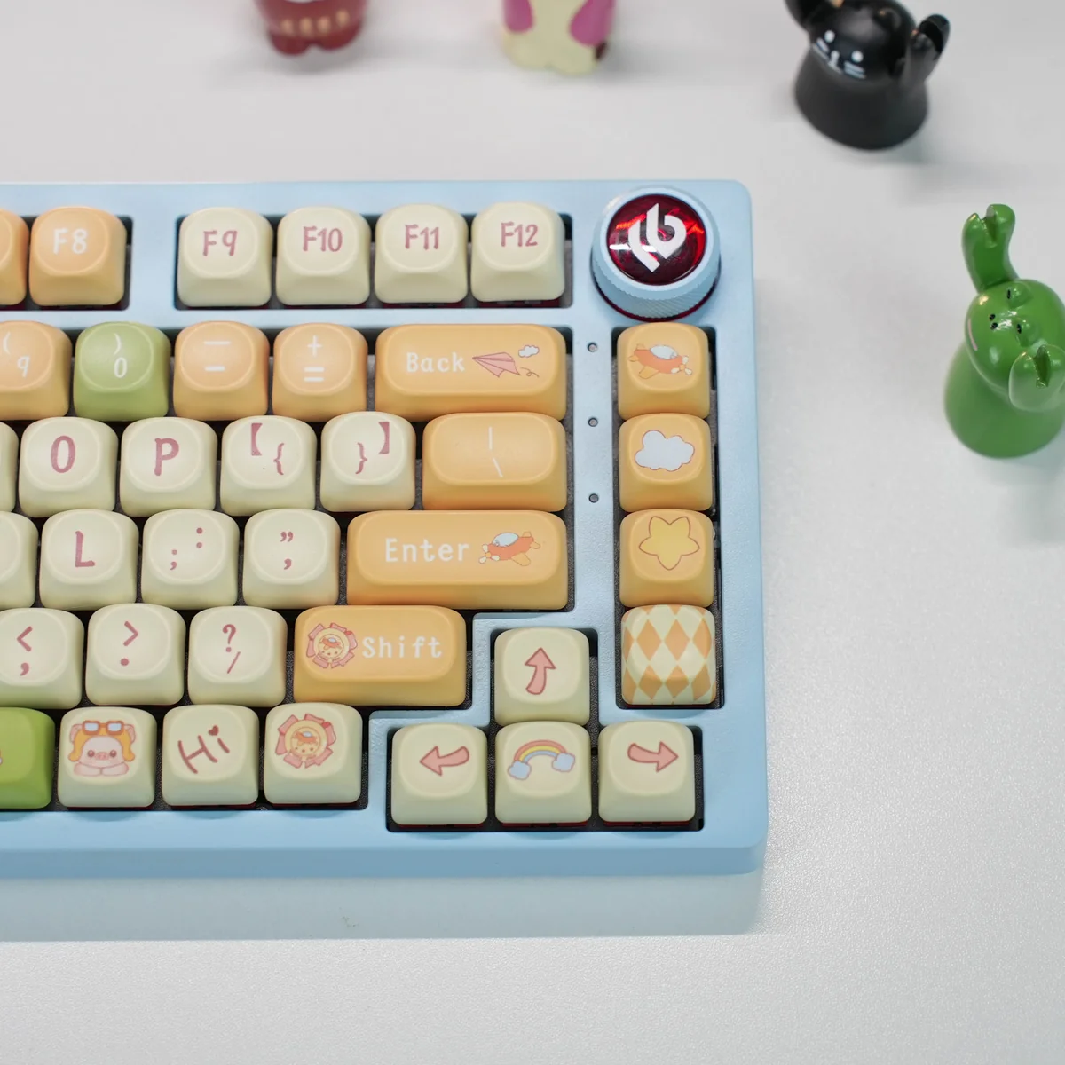 Detailed texture view of Pig Pilot MOA Keycap Adorable Pig Pilot PBT MOA design and material