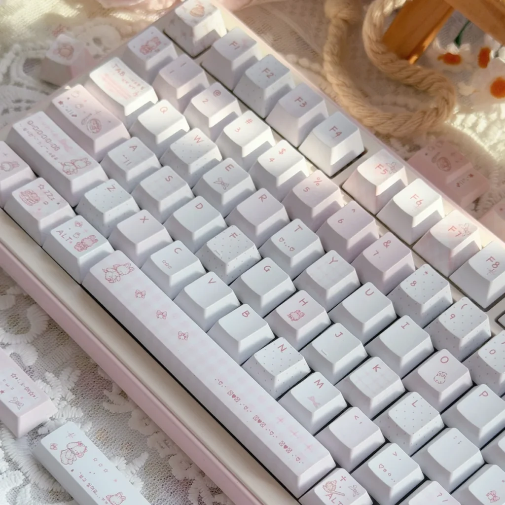 Rabbit Bear Story Cherry Unique Rabbit Bear Story hero image featuring Rabbit Bear Story Keycap Set