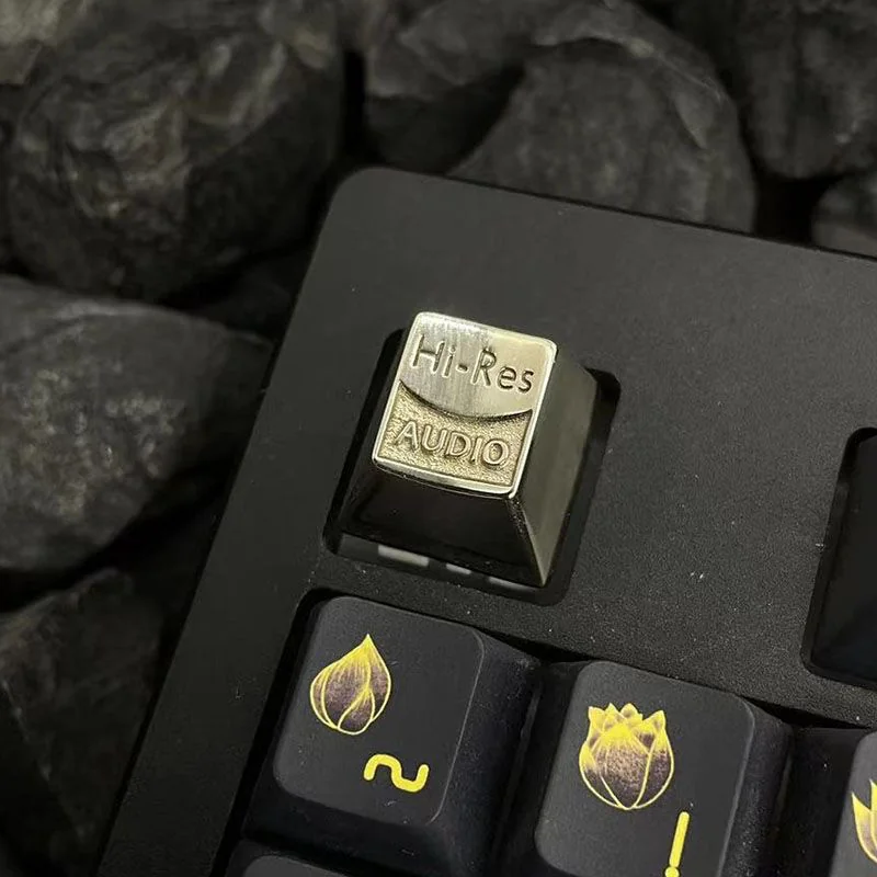 Detailed view of CNC machining precision on the side of a Copper keycap
