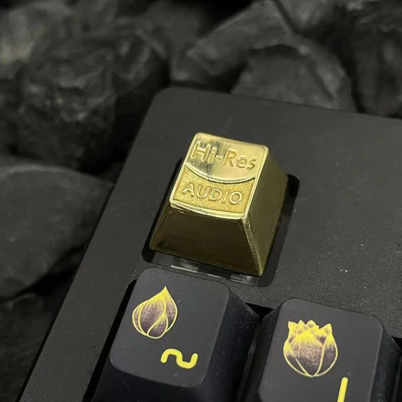 Hand pressing a Resonant Audio Keycap on a keyboard, emphasizing HIFI typing feel