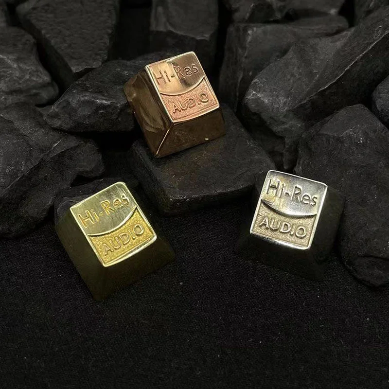 Resonant Audio Metal Keycap installed on a mechanical keyboard, accentuating a key