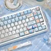 Side view of Sacred Mountain keycaps highlighting Cherry profile ergonomics