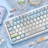 Close-up of Sacred Mountain keycap legends and dye-sublimation quality