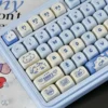 Close-up of Sea Salt Cat keycaps, highlighting MOA profile and dye-sublimation.