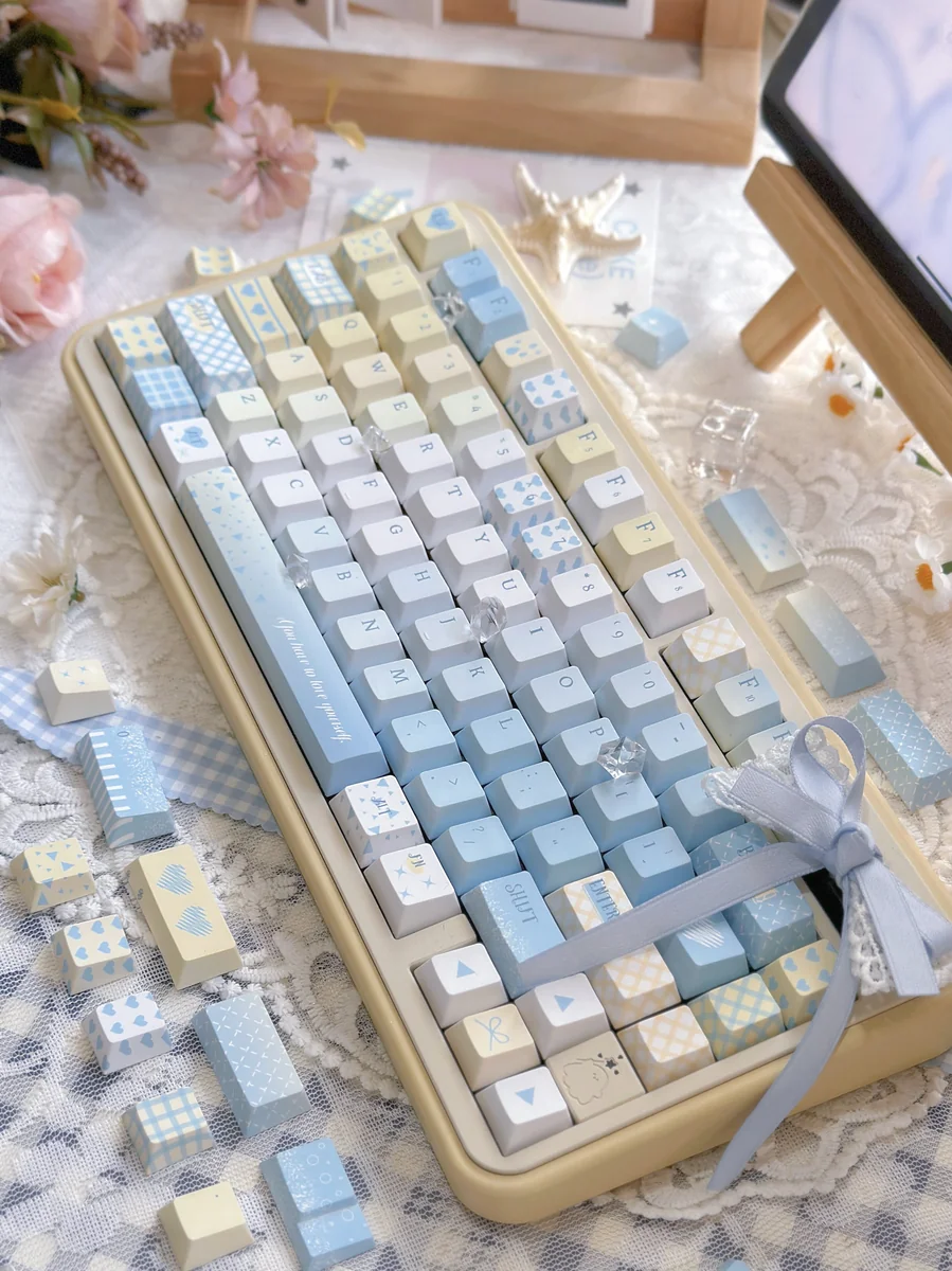 Seven Parts Blue keycap set styled on a blue-themed keyboard setup