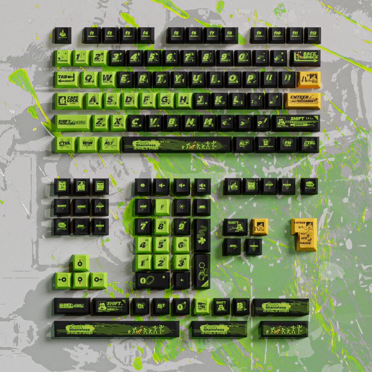 Ergonomic Cherry profile of Shameless PBT keycaps for comfortable typing