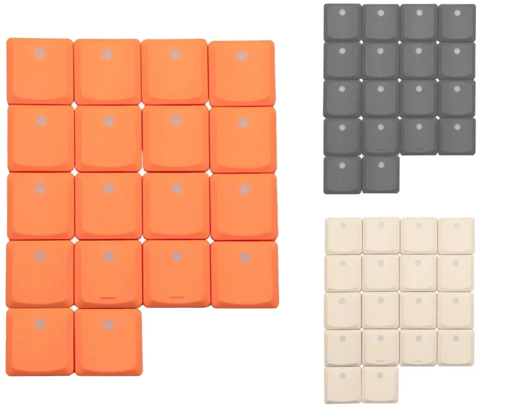 Sleek PBT translucent low-profile keycap set for Kailh Choc V1, showcasing orange color option