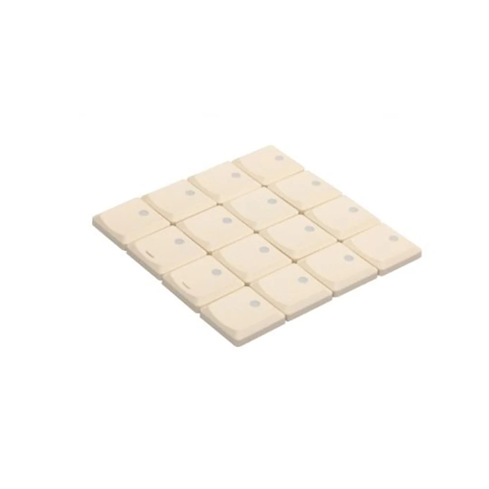 Side view of Sleek low-profile keycaps, demonstrating minimal height