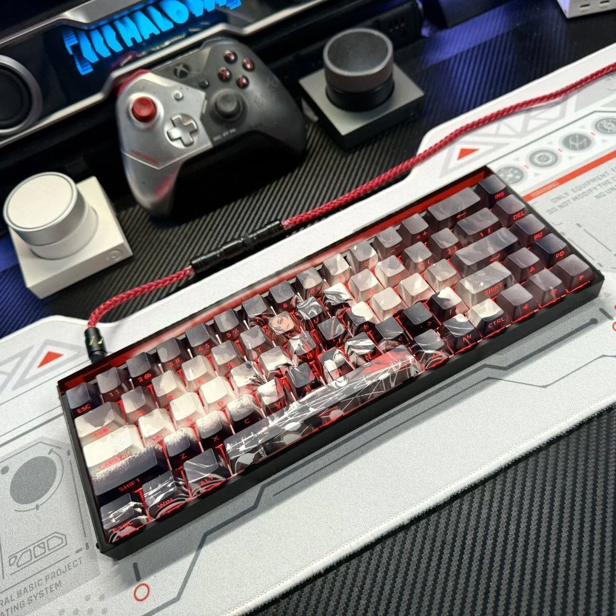 Full Strategic Chess Keycap Set layout on keyboard